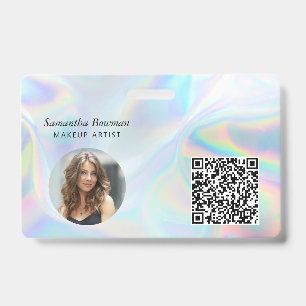 Geschäfts-QR-Code Holografischer Visagist Mitarbei Ausweis