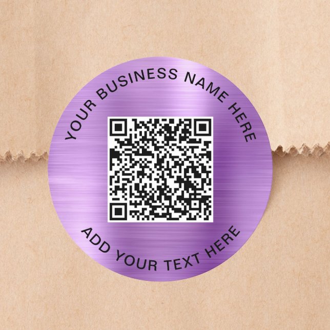 Geschäfts-QR-Code Lila Runder Aufkleber (Von Creator hochgeladen)