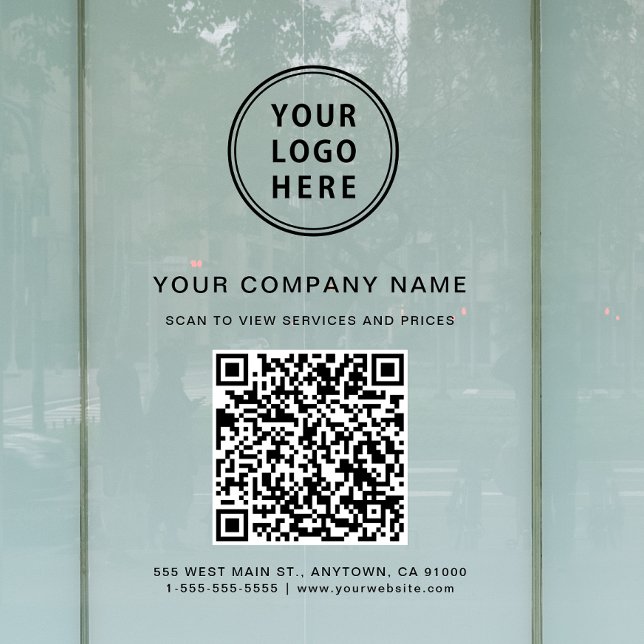 Geschäfts-QR-Code-Logo Fensteraufkleber (Von Creator hochgeladen)