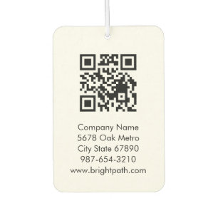 Geschäfts-QR-Code-Logo-Name-Kontakt Schwarz Weiß Autolufterfrischer