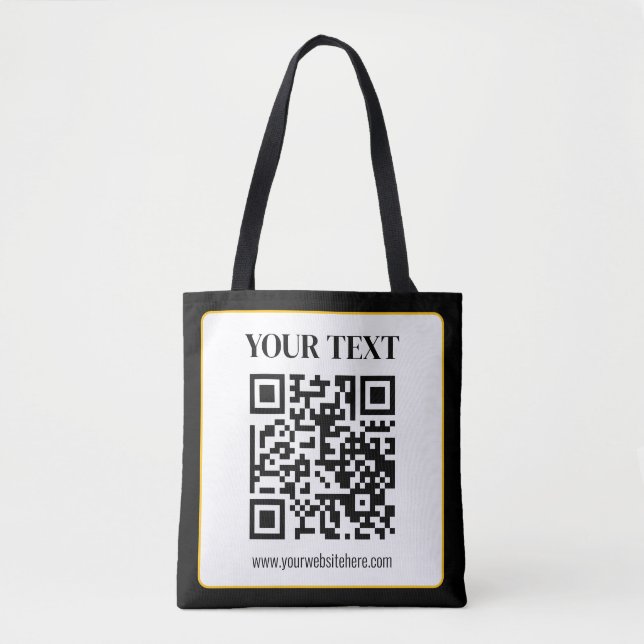 Geschäfts-QR-Code mit oberem und unterem Text, Sch (Vorderseite)