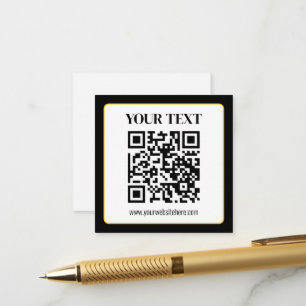 Geschäfts-QR-Code mit oberem und unterem Text, Sch Begleitkarte