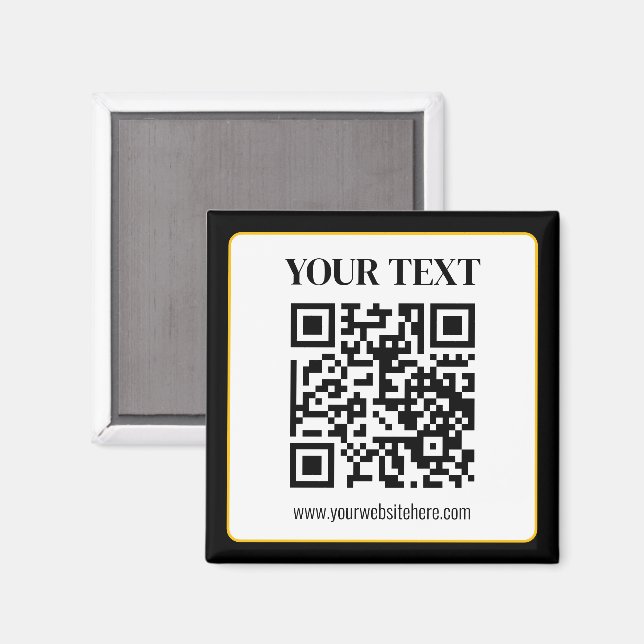 Geschäfts-QR-Code mit oberem und unterem Text, Sch Magnet (Vorderseite/Rückseite)