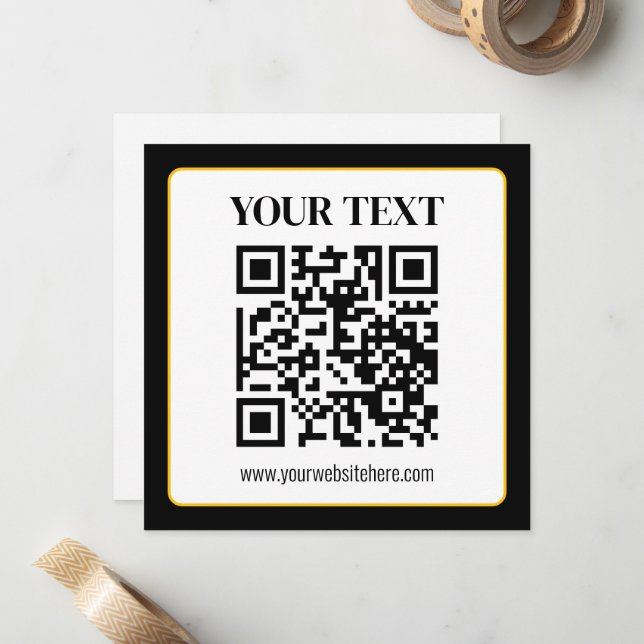 Geschäfts-QR-Code mit oberem und unterem Text, Sch Mitteilungskarte (Vorderseite/Rückseite Beispiel)