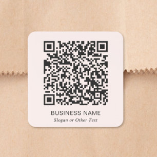 Geschäfts-QR-Code Rosa Quadratischer Aufkleber