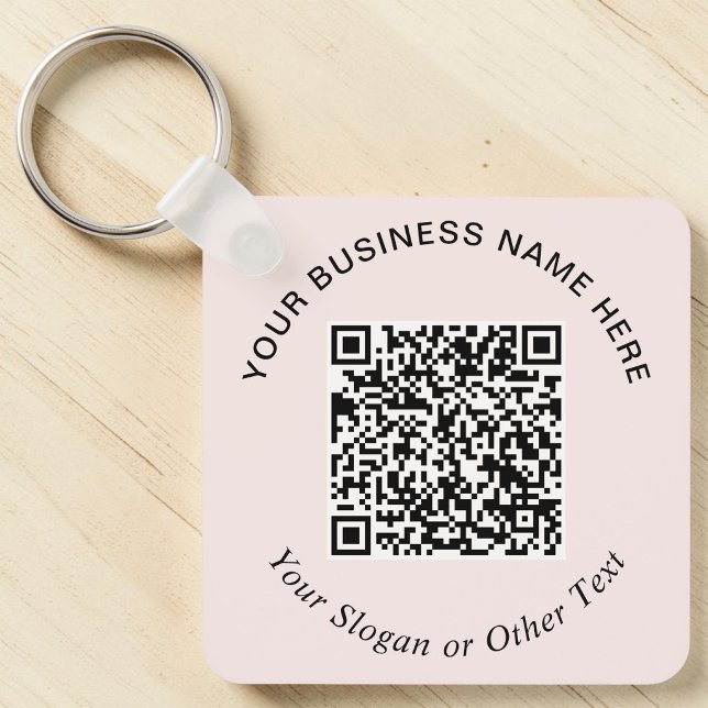 Geschäfts-QR-Code Rosa Werbeartikel Schlüsselanhänger (Business QR Code Pink Promotional Keychain)