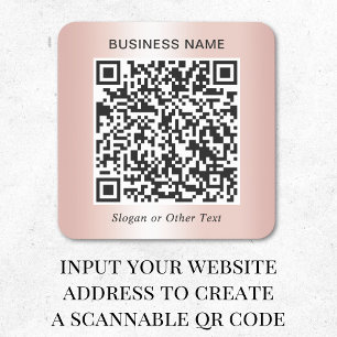Geschäfts-QR-Code Roségold Quadratischer Aufkleber