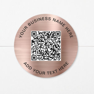Geschäfts-QR-Code Roségold Runder Aufkleber