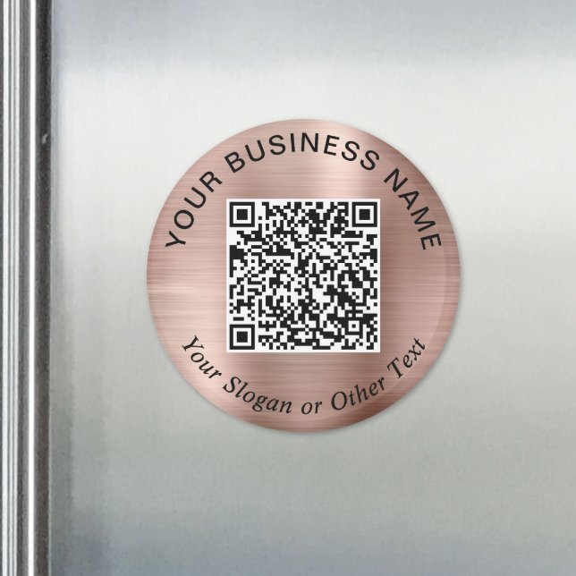 Geschäfts-QR-Code Roségold Werbeartikel Magnet (Business QR Code Rose Gold Promotional Magnet)