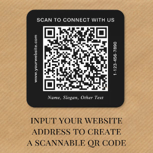 Geschäfts-QR-Code Schwarz Quadratischer Aufkleber