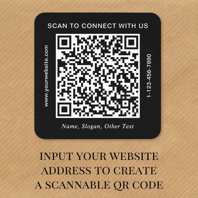 Geschäfts-QR-Code Schwarz Quadratischer Aufkleber (Von Creator hochgeladen)