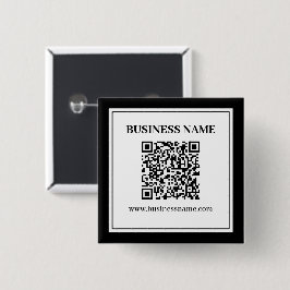 Geschäfts-QR-Code | Schwarz & Weiß Button