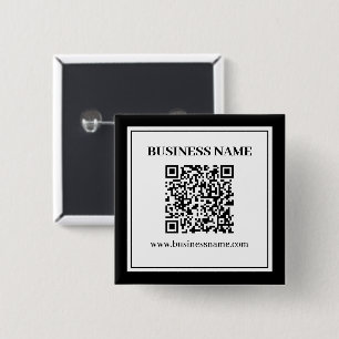 Geschäfts-QR-Code Schwarz & Weiß Button