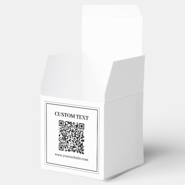 Geschäfts-QR-Code | Schwarz & Weiß Geschenkschachtel (Geöffnet)