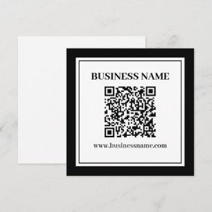 Geschäfts-QR-Code Schwarz & Weiß Mitteilungskarte
