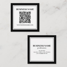 Geschäfts-QR-Code | Schwarz & Weiß Quadratische Visitenkarte