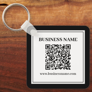 Geschäfts-QR-Code Schwarz & Weiß Schlüsselanhänger