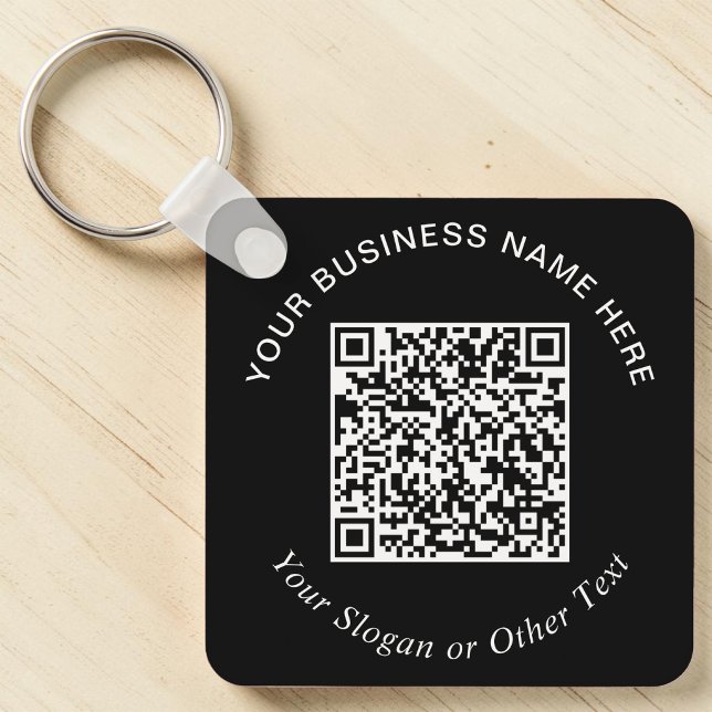 Geschäfts-QR-Code Schwarz Werbeartikel Schlüsselanhänger (Business QR Code Black Promotional Keychain)