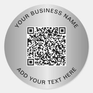 Geschäfts-QR-Code Silber Runder Aufkleber