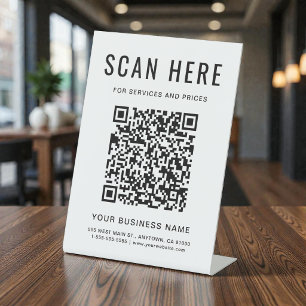 Geschäfts-QR-Code-Tischständer Sockelschild