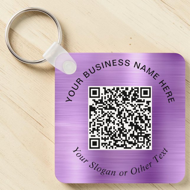 Geschäfts-QR-Code Werbe-Lila Schlüsselanhänger (Business QR Code Promotional Purple Keychain)