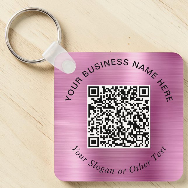Geschäfts-QR-Code Werbe-Pink Schlüsselanhänger (Business QR Code Promotional Pink Keychain)