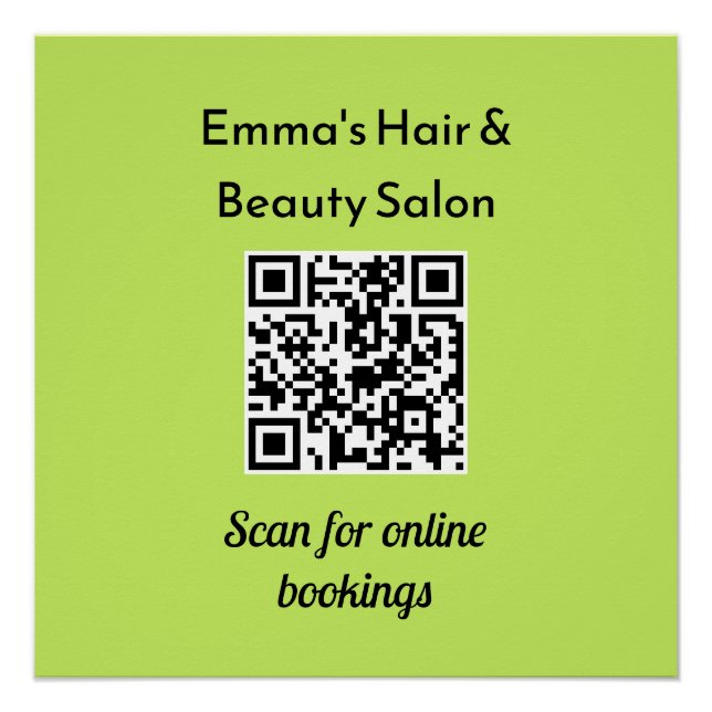 Geschäfts-QR-Code Werbeindividualisierung Schönhei Poster (Vorderseite)