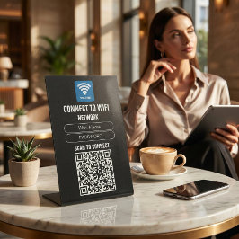 Geschäfts QR WiFi Zugang Scanne Verbinde Gäste Net Sockelschild