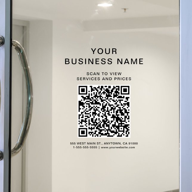 Geschäfts-Scan-to-Connect-QR-Code Fensteraufkleber (Business Scan To Connect QR Code Window Cling)