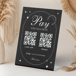 Geschäfts-Scan-To-Pay 2 QR-Codes trendy minimalist Sockelschild
