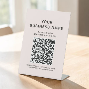 Geschäfts-Scan zum Verbinden Pink QR-Code Sockelschild