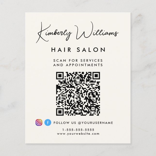 Geschäfts-Signatur-Schrift-QR-Code-Promotion Flyer (Vorne)