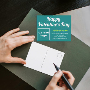 Geschäfts Valentinstag Türkis Grün Feiertag Postka Feiertagspostkarte