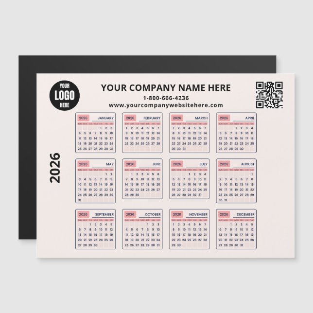 Geschäfts-Wandkalender Magnetkarte (Vorne/Hinten)