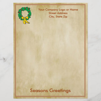 Geschäfts-Weihnachtsbriefpapier - Kranz-Design Briefkopf