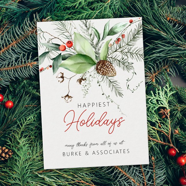 Geschäfts-Weihnachtsgrün Personalized Visitenkarte (Holiday Business Greenery Personalized Business Card)