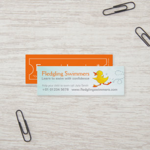 Geschäfts-Werbeaktionkarte des Swimlehrers dünne Mini Visitenkarte