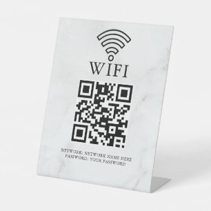 Geschäfts-WLAN-Netzwerk-QR-Code personalisiert Sockelschild