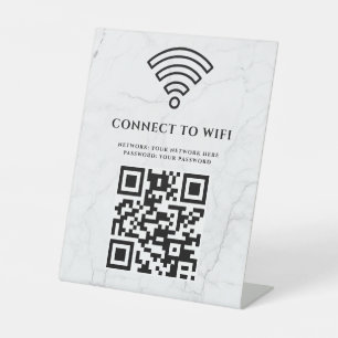 Geschäfts-WLAN-Netzwerk-QR-Code personalisiert Sockelschild