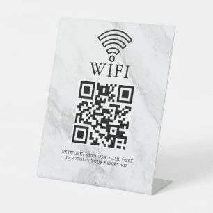 Geschäfts-WLAN-Netzwerk-QR-Code personalisiert Sockelschild