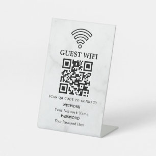 Geschäfts-WLAN-Netzwerk-QR-Code personalisiert Sockelschild