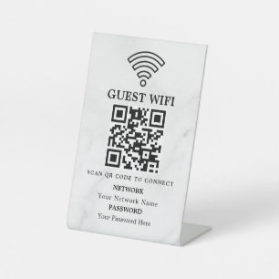 Geschäfts-WLAN-Netzwerk-QR-Code personalisiert Sockelschild