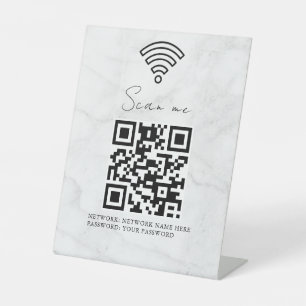 Geschäfts-WLAN-Netzwerk-QR-Code personalisiert Sockelschild