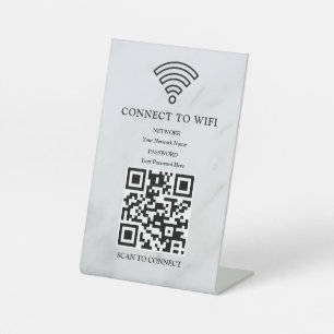 Geschäfts-WLAN-Netzwerk-QR-Code personalisiert Sockelschild