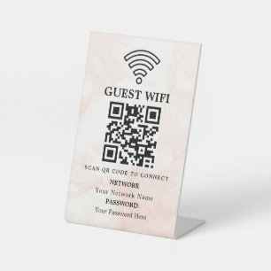 Geschäfts-WLAN-Netzwerk-QR-Code personalisiert Sockelschild