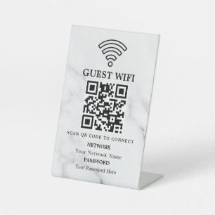 Geschäfts-WLAN-Netzwerk-QR-Code personalisiert Sockelschild