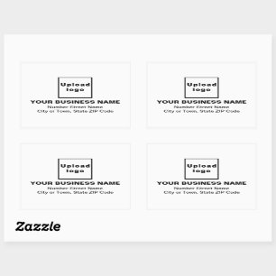 Geschäftsadresse auf dem White Rectangle Aufkleber