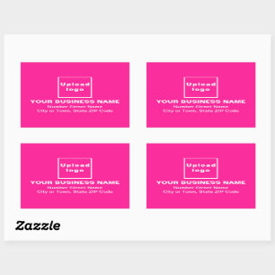 Geschäftsadresse auf der rosa Rectangle-Aufkleber Rechteckiger Aufkleber