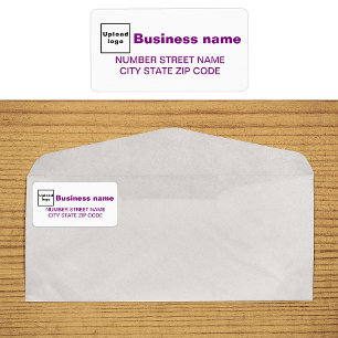 Geschäftsadresse-Label mit violettem Text Adressaufkleber