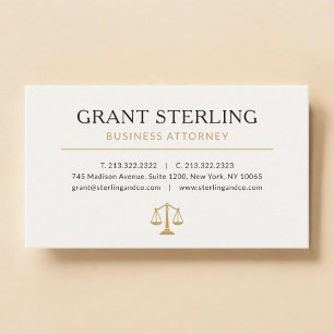 Geschäftsanwalt Neutral Beige Gold Visitenkarte